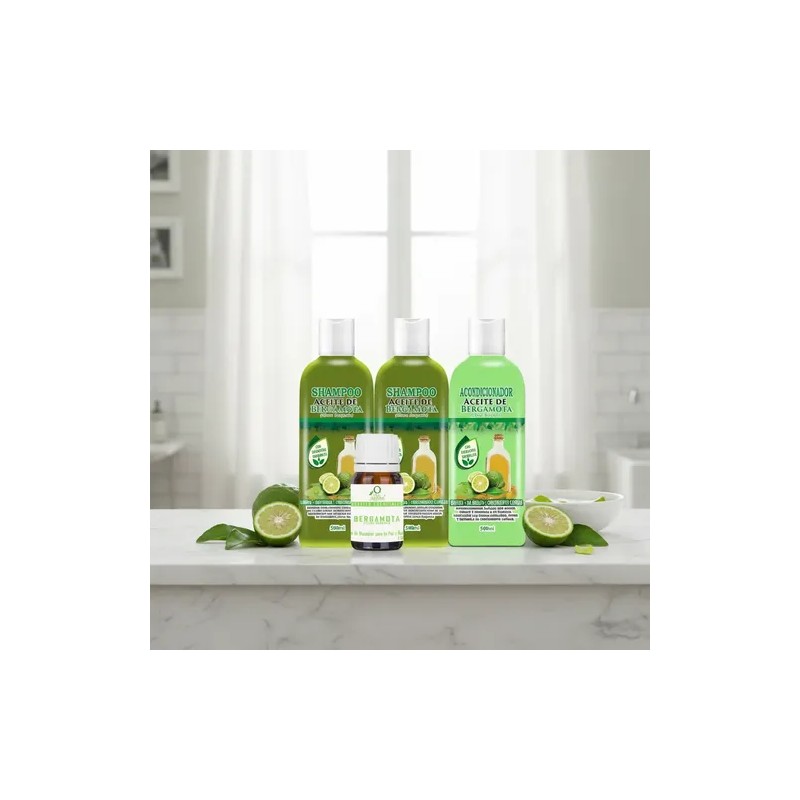 2 Shampoos De Bergamota 1 Acondicionador 1 Aceite Organicos
