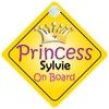 Princess Sylvie On Board Girl Car Sign Child/Baby Gift/Present 002