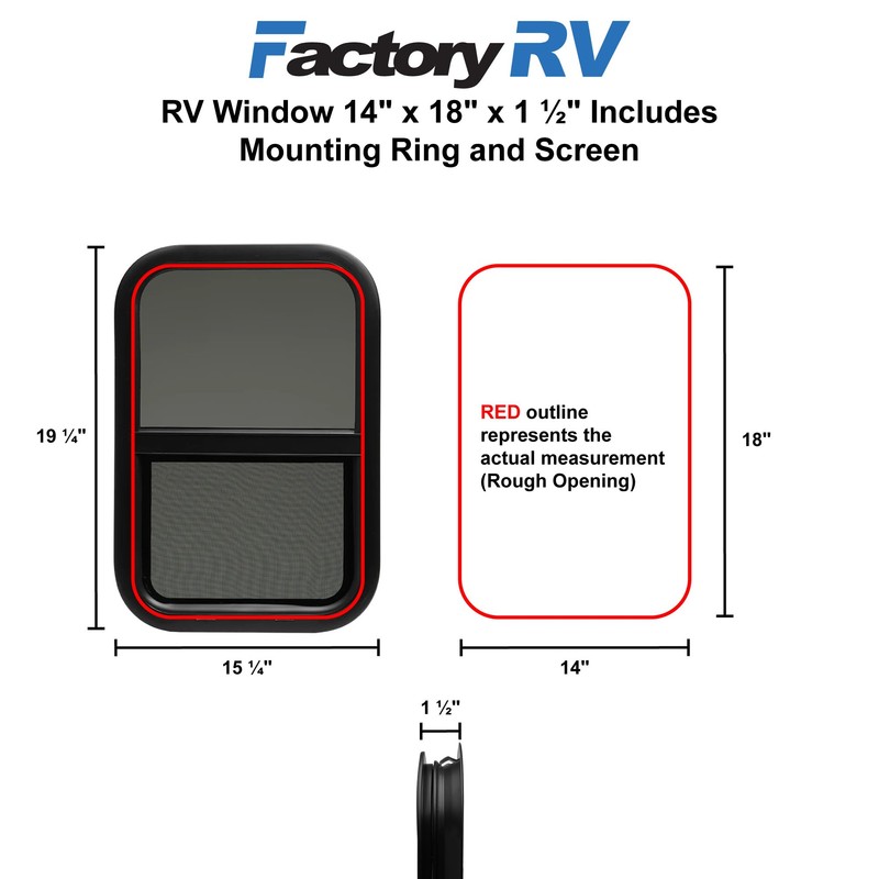 Tough Grade 14" x 18" x 1.5" Teardrop Window |