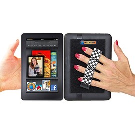 LAZY-HANDS 4-Loop Grip (x1 Grip) for e-Reader - XL - Black & White Checkers