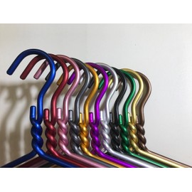 DODCO 6 Pack Heavy Duty Aluminum Metal Coat Clothes Suit Pants Hangers Made in The USA (Blue)