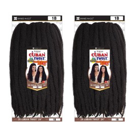 SHAKE-N-GO 3x Cuban Twist 24" (2-PACK) (JET BLACK 1)