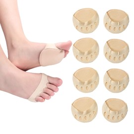4 Pairs of Metatarsal Pads, Forefoot Pads, Toe Socks, High Heels Forefoot Pads, Forefoot Shoe Pads, Toe Socks, Metatarsal Pad Soft, for High Heels, Suitable for Work, Running