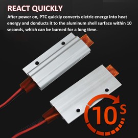 2PCS PTC Heating Element 110V 230C AC/DC Insulated Constant Temperature Ceramic Thermostatic Heater Aluminum Shell Miniature Tools for 3D Printer 2.36x1.10in, PTCYIDU