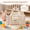 SEISSO Diaper Caddy Organizer with Handle, Portable Baby Gift Basket,