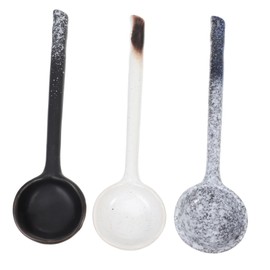3Pcs Long Handle Ceramic Soup Spoons for Home Kitchen Heat Resistant Cooking Utensils Sturdy and Easy to Clean for Serving Soups and Stews