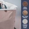 CleverMade Collapsible Laundry Basket Hamper - LUXE Cream Herringbone 2Pack