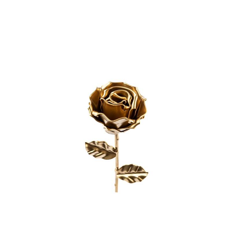 Eternal rose made of wrought iron - hand-forged (gold)