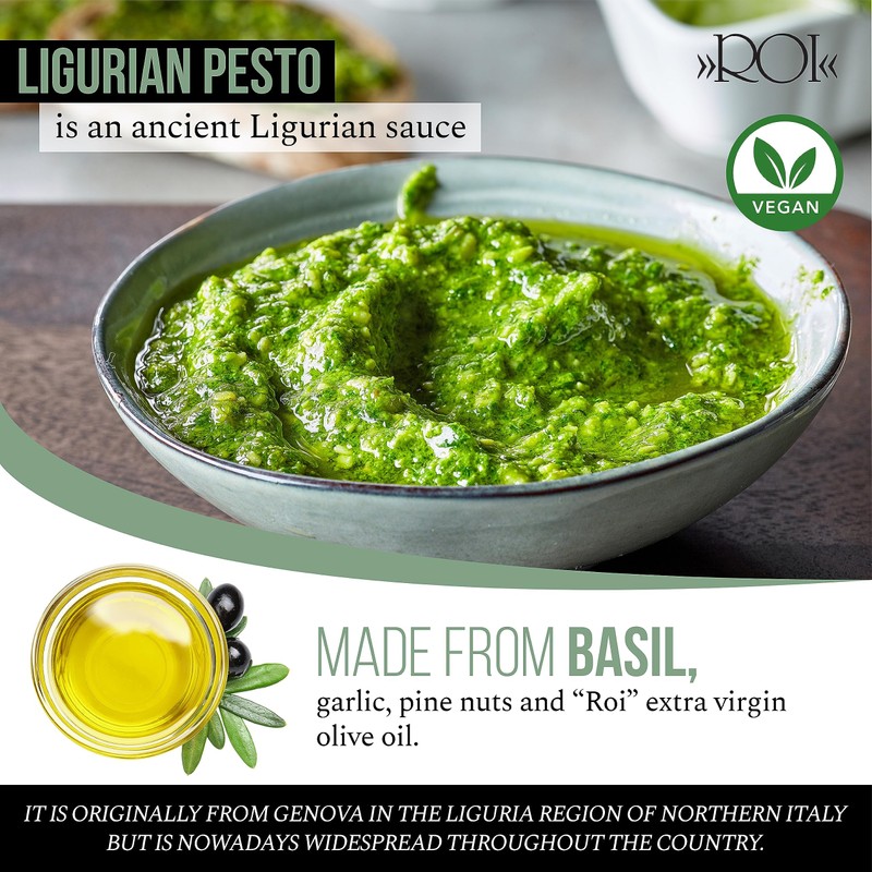 ROI Vegan Pesto Sauce - Fresh Ligurian Basil Pesto Made