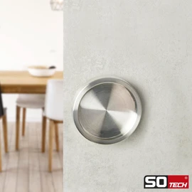 SOTECH Julika Sliding Door Handles Diameter 64 mm Brushed Stainless Steel for Wooden Doors, Solid Handle Shell for Room Doors, Pack of 1