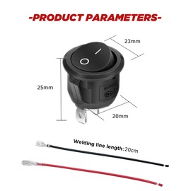 Flaconi 15PCS Auto Runder Wippschalter 12V,Schalter Wasserdichter Rund Kippschalter,Mini Kippschalter,12V-DC-20A Runder Wippschalter,Geeignet für die Meisten Autos,Anhänger,Motorräder,Barca