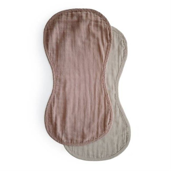 MUSHIE BURP CLOTH NATURAL/FOG 2s