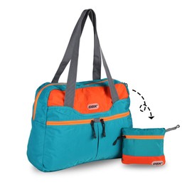 GOX Large Foldable Travel Duffel Bag Packable Tote Bag Carry on Luggage Weekender Overnight Bag Lightweight (Turquoise)