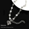 Sakytal Boho Flower Ankle Bracelets Silver Heart Hanging Anklets Beach