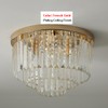 Gopmmy Modern French Gold Crystal Chandelier Ceiling Light,16" Semi Flush