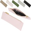 fogman Slim PU Leather Pencil Case, Stylish, Pastel Colors, Cute,