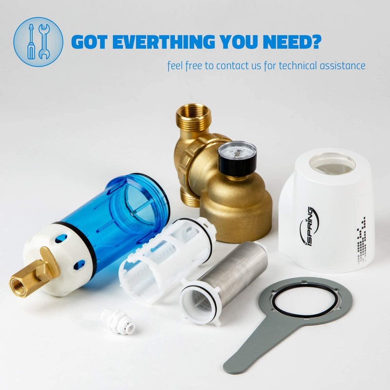 iSpring WSP50GR Reusable Spin Down Sediment Water Filter, 50 Micron