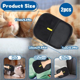 CJAPGJW Pet Hair Remover Glove, Fur Magnetic Glove, 2 Cat Brushes for Hair Care, Fur Wonder Brush for Dogs and Cats, Ideal for Cleaning and Care When Bathing