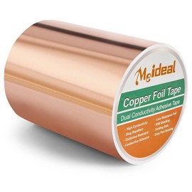 Meideal Copper Foil Tape (5" X 118") with Dual Conductive Adhesive Copper Tape for Guitar, Electrical Repairs, Arts & Crafts, Stained Glass, Paper Circuits, Soldering, Grounding, Home Decor