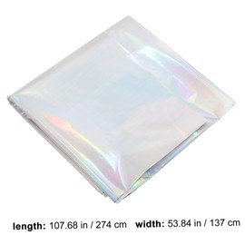 Ciieeo Shiny Foil Aluminum Film Tablecloth Iridescent Dining Table Cover for Party Decorations