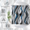 Renaiss 72x72 Inches Blue and Grey Shower Curtain Abstract Striped