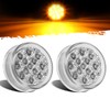 Partsam 2 Pcs 2.5" Round Amber 13 LED Side Marker