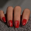 SXVME Uñas postizas cortas con pegamento, diseño ataúd rojo, brillantes,
