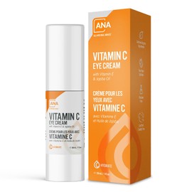 All Natural Advice Crema de ojos con vitamina C para ojeras, líneas finas e hidratación de elevación, con ácido hialurónico, jojoba orgánica y vitamina E, crema iluminadora debajo de los ojos (1 onza líquida)
