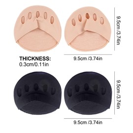 VIKSAUN 6 Pairs Foot Pads, Forefoot Pads for Women, Sweat Pads Feet Metatarsal Pads, High Heel Insoles, Honeycomb Fabric Forefoot Pads, Non Slip Toe Cushion Pads, One Size, Black Beige (6 Pairs)