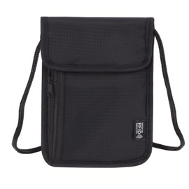 PINEPAN Neck Pouch Unisex Travel Bag with RFID Protection Waterproof Passport Bag Organiser Maximum Security for Smartphone and Travel Documents Business, black