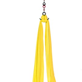 Aerial Silks Starter Kit - Durable 11Yards of Aerial Yoga Hammock with Hardware, Aerial Swing for Acrobatic Flying Yoga & All Levels (Aerial Rigging Point Up to 14ft)