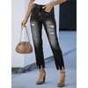 EVALESS Ripped Distressed Jeans Womens Trendy 2025 High Waisted Stretchy