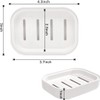 Hooiolye Set of 4 Plastic Soap Dish Container Box, Double
