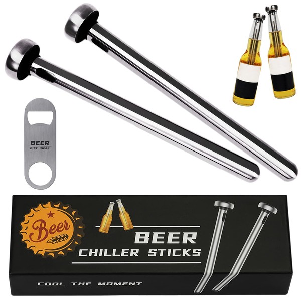 Gifts for Men Dad Christmas, 2pc Beer Chiller Sticks with