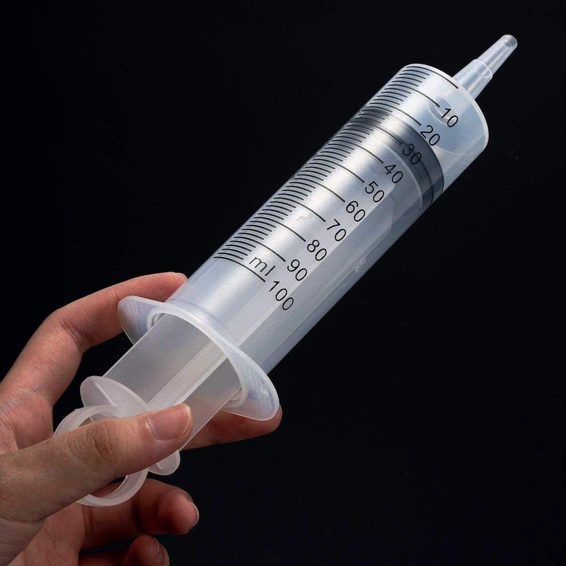 ABMRO 2 Pack 100ml Sterile Syringes for Labs, Garden Watering,