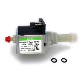 MacMaxe ULKA Model E Type EFP5 - Replacement Pump Compatible with Breville Espresso Machine - Solenoid Vibratory Water Pump with 2 O-Ring Seals - 15 Bar Max Pressure, 2/1 Min. On/Off, 120V, 60Hz, 52W