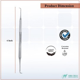 Double Ended Dental Explorer Probe Sickle Morse Made of Stainless Steel Reusable Tool Plaque & Tartar Remover Pick Suitable for Professional or Personal Use & Pet Oral Hygiene Care with Knurled Handle