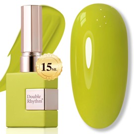 Double Rhythm 15ML Gel Nail Polish Pure Sheer Same Color Same Bottle Soak Off Gel Polish Art Manicure Salon DIY at Home for Women (Olive Green-A1307)