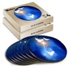 8 x Round Coasters - Christian Cross White Doves Cork