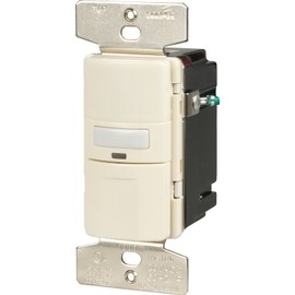 Eaton VS310U-LA-K Motion-Activated Vacancy Sensor Wall Switch, Light Almond