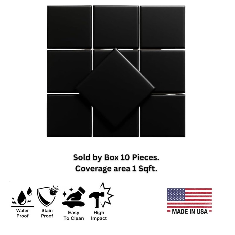 4 in Ceramic Tile Gloss 4 1/4" Box of 10
