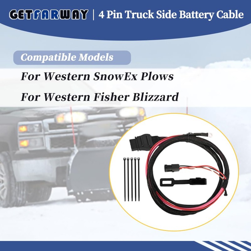 Getfarway 42014 4 Pin Battery Cable Truck Side Compatible with