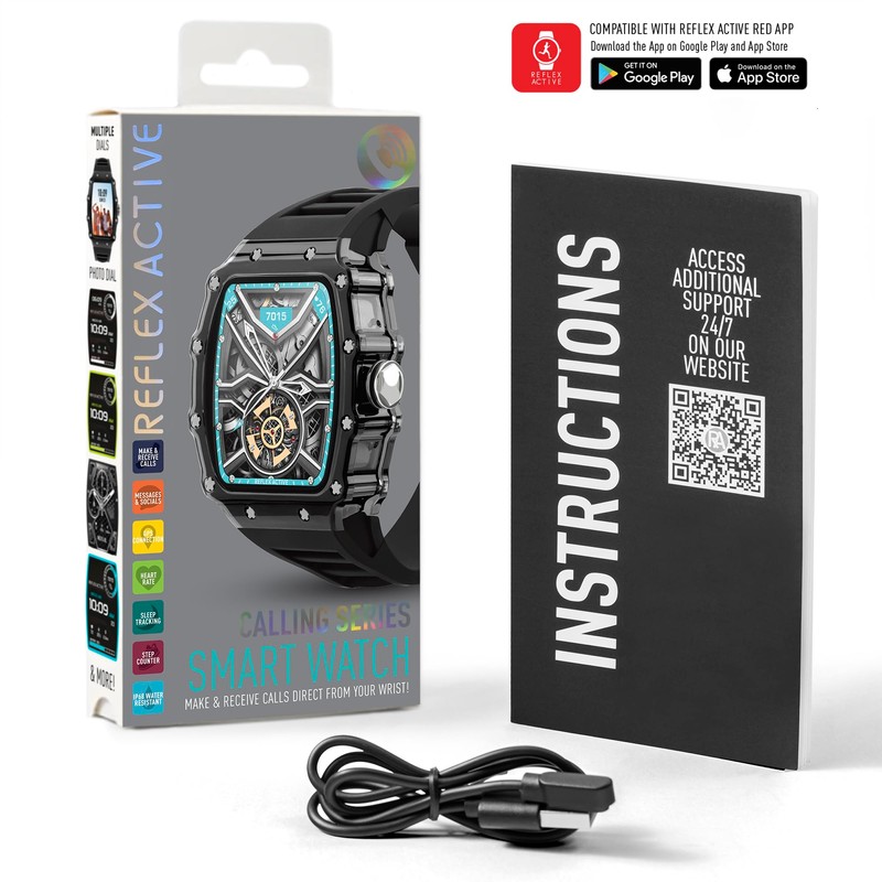 Reflex Active Series 51 Black Strap Smart Calling Watch