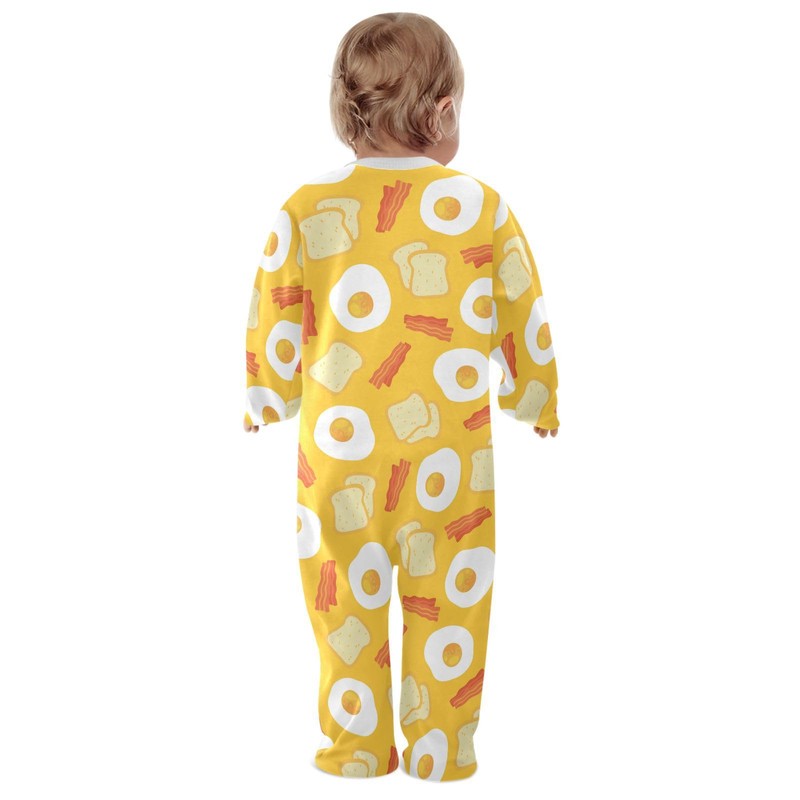 Dussdil Breakfast Eggs Toasts Bacon Baby One-Piece Footies Newborn Rompers