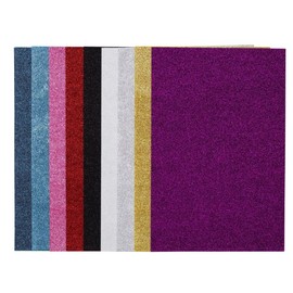 Panduro Craft Felt Set, 10 Sheets Glizer Felt Sheets for Crafts, Felt Fabric Made of 30% Wool and 70% Viscose, 20 x 30 cm