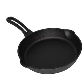 Mirro 8" Round Cast Iron Pre-seasoned Skillet, 8 Inch, Black