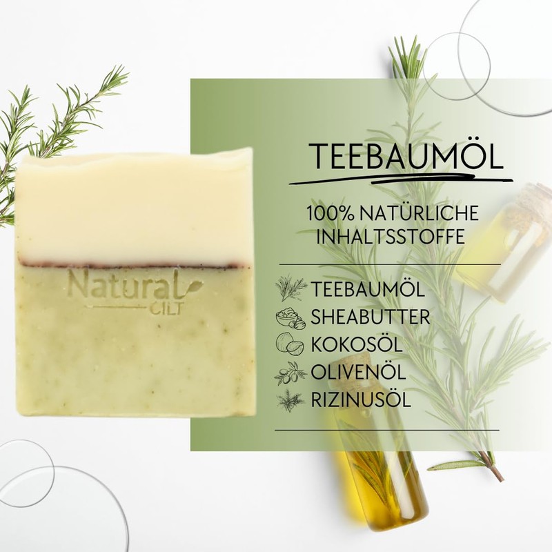 Natural Cilt Tea Tree Oil Soap, 100% Natural Soap, Without