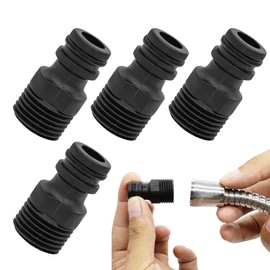 Pack of 4 Hose Connectors Garden Hose Coupling Garden Hose Tap Nipple 1/2 Inch Hose Connection G1/2 Male Thread for Tap Adapter Garden Hose