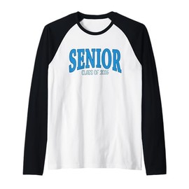 Senior of 2026 Class Blue Graduation and Back to School Raglan Baseball Tee