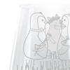 Mr. & Mrs. Panda Personalisiertes Cocktail Glas Pinguin Pärchen -
